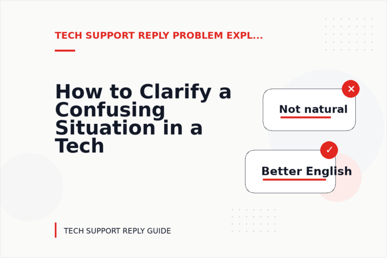 How to Clarify a Confusing Situation in a Tech Support Reply