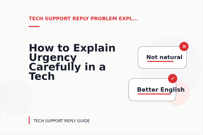 How to Explain Urgency Carefully in a Tech Support Reply How to Explain Urgency Carefully in a Tech Support Reply
