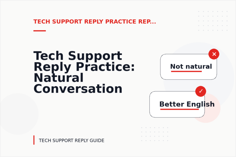 Tech Support Reply Practice: Natural Conversation Lines Tech Support Reply Practice: Natural Conversation Lines