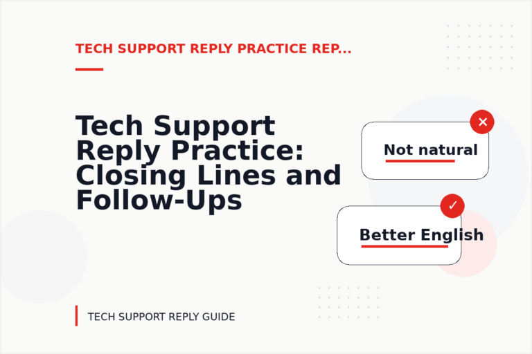 Tech Support Reply Practice: Closing Lines and Follow-Ups Tech Support Reply Practice: Closing Lines and Follow-Ups